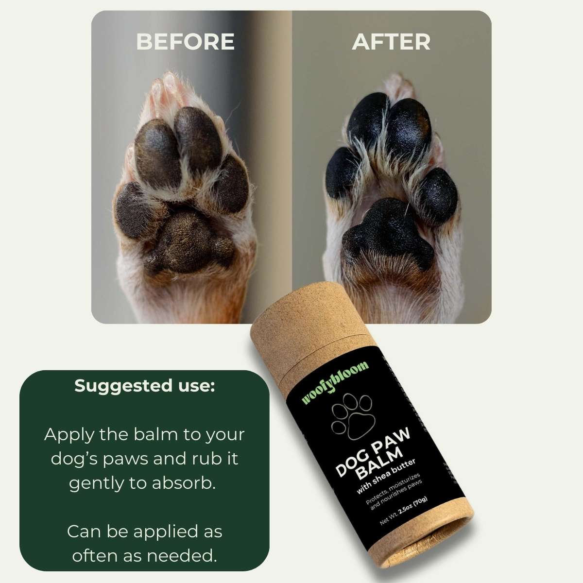 Paw Balm Shea Butter On Dogs Paws Dog Paw Balm With Coconut Oil