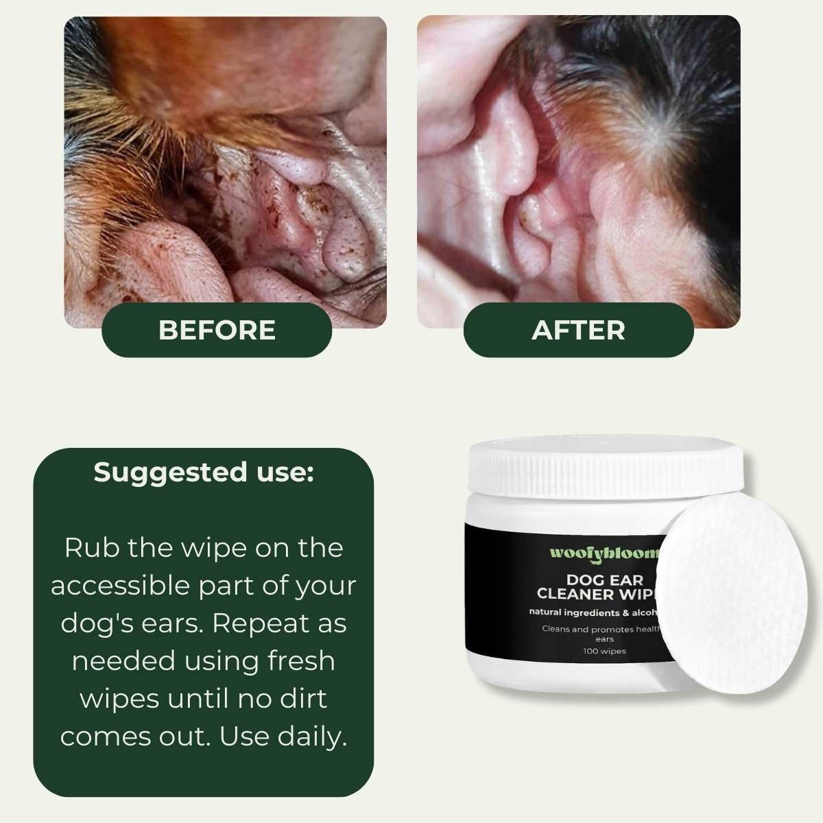 Dog Ear Cleaner Wipes